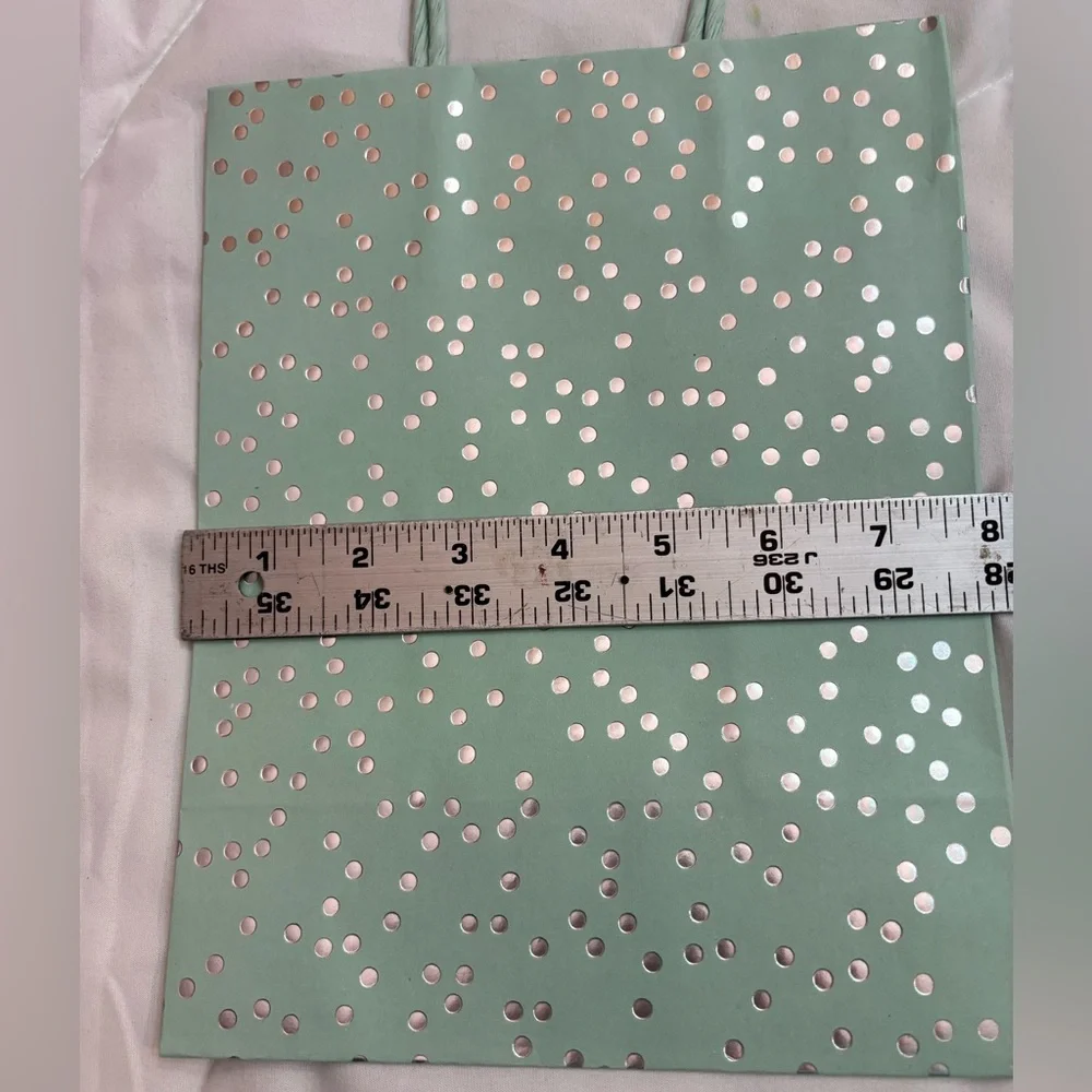 6 Silver Foil Dots Gift Bags - Spritz: Polka Dot Paper 8x10
